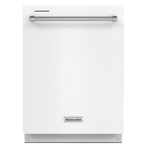 Lave-vaisselle encastré KitchenAid de 24 po et de 39 dBA avec commandes sur le dessus et 3e panier - blanc - KDTE204KWH