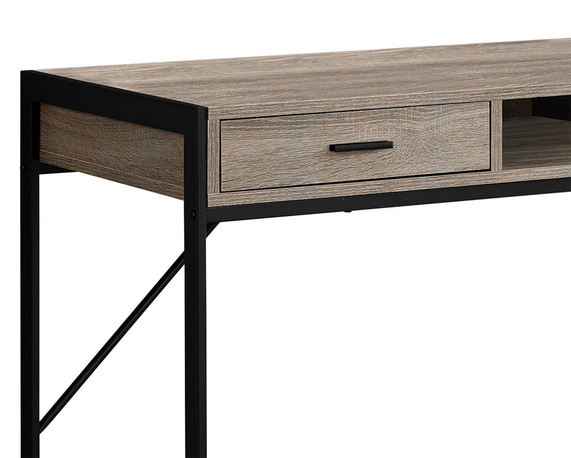 Bureau Xavier de 48 po à 2 tiroirs et compartiment - taupe