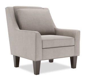 Fauteuil d’appoint club Sofa Lab personnalisable de 29 po fabriqué au Canada en tissu d’apparence lin avec pattes en bois - gris Pax Slate