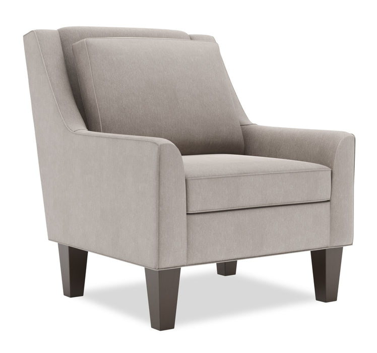 Fauteuil d’appoint club Sofa Lab personnalisable de 29 po fabriqué au Canada en tissu d’apparence lin avec pattes en bois - gris Pax Slate