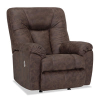  Fauteuil berçant à inclinaison électrique Design à mon image de 35,5 po en tissu d’apparence cuir - brun café Ranger