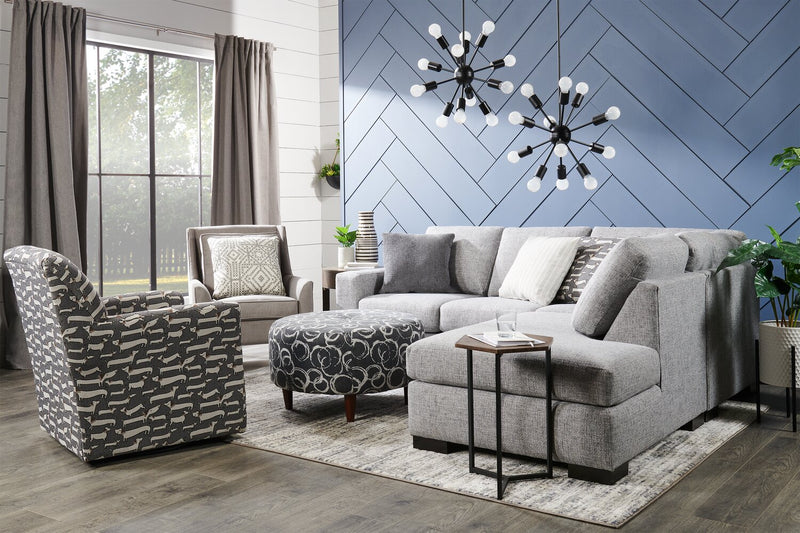 Fauteuil d’appoint club Sofa Lab personnalisable de 29 po fabriqué au Canada en tissu d’apparence lin avec pattes en bois - gris Pax Slate