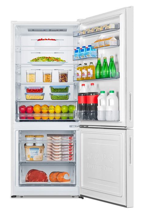 Réfrigérateur Hisense de 14,7 pi³ et de 27,7 po à congélateur inférieur - blanc - RB15A2CWE
