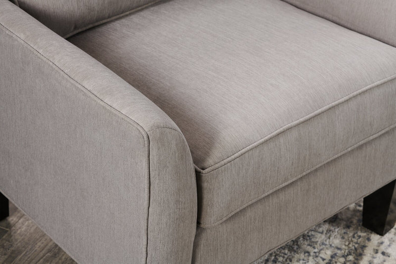 Fauteuil d’appoint club Sofa Lab personnalisable de 29 po fabriqué au Canada en tissu d’apparence lin avec pattes en bois - gris Pax Slate