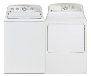 Laveuse à chargement par le haut 5 pi³ et sécheuse électrique de 7,2 pi³ de GE avec cycle SaniFresh 