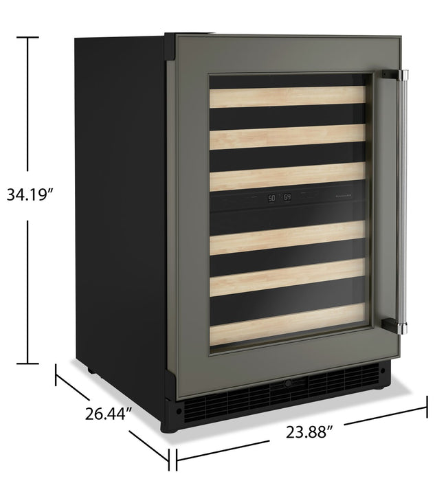 Réfrigérateur à vin KitchenAid de 5 pi³ et de 24 po sous le comptoir - panneau personnalisable - KUWL214KPA