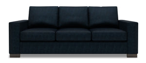 Sofa-lit personnalisable Track de Sofa Lab de 85 po fabriqué au Canada en tissu de chenille avec accoudoirs rectilignes - bleu Luxury Indigo