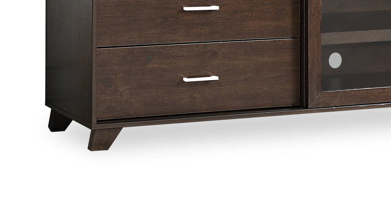 Meuble pour téléviseur moderne Jacob de 60 po avec rangement et système de gestion des câbles pour téléviseurs jusqu’à 65 po - espresso