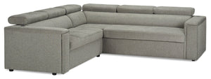 Sofa sectionnel de droite Savvy 2 pièces en tissu d'apparence lin