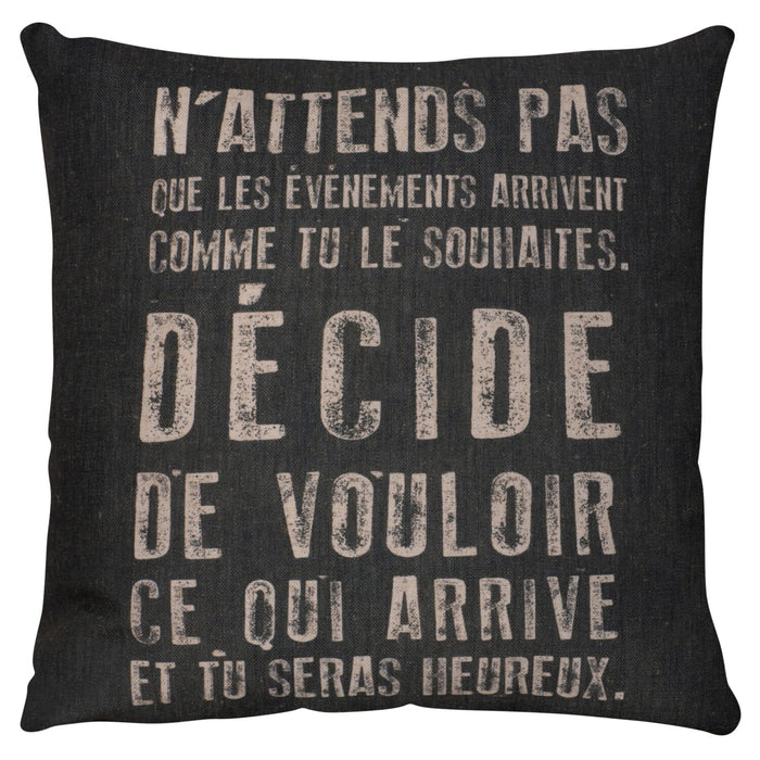 Coussin décoratif citation II - noir