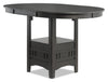 ["Table de salle à manger ronde Dena de 42 po à 60 po (L) de hauteur comptoir et avec rallonge - grise"]