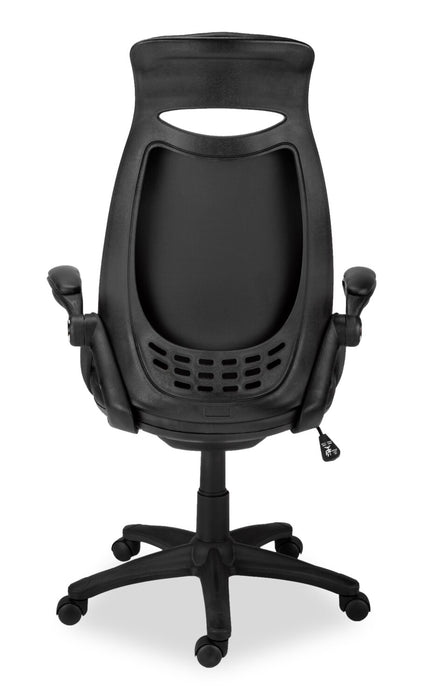 Fauteuil président Kegan de 28 po en similicuir - noir 