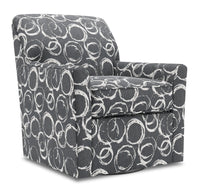  Fauteuil d’appoint pivotant Sofa Lab de 31 po fabriqué au Canada en tissu - Heather multicolore 
