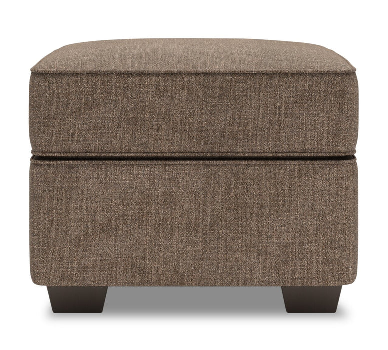 Pouf personnalisable Roll de Sofa Lab de 24 po fabriqué au Canada en tissu d’apparence lin - brun Luna Praline