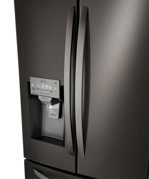 Réfrigérateur LG de 25 pi³ et de 33 po à portes françaises - acier inoxydable noir Smudge-ProofMD - LRFXS2503D