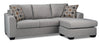 Sofa sectionnel réversible Nina 2 pièces en tissu d'apparence lin - Lagon