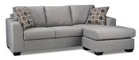  Sofa sectionnel réversible Nina 2 pièces en tissu d'apparence lin - Lagon 