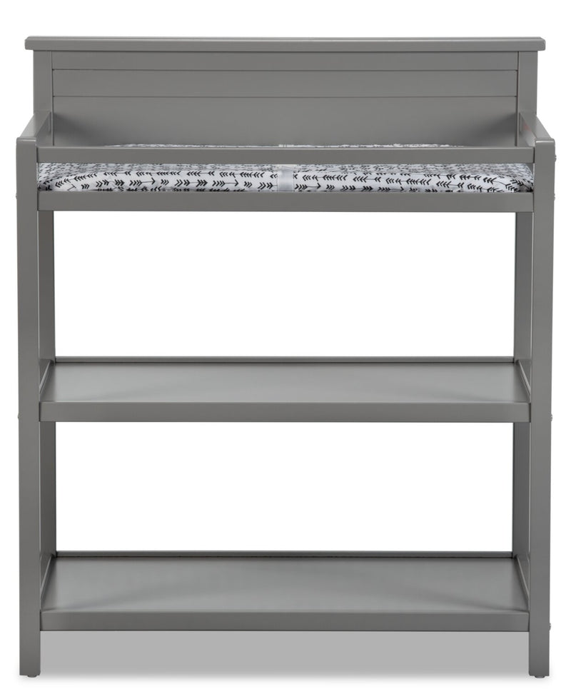 Harper Changing Station with Changing Pad - Dove Grey - Traditional style Changing Table in Dove Grey Solid Woods