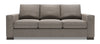 Sofa-lit personnalisable Track de Sofa Lab de 85 po fabriqué au Canada en tissu d’apparence lin avec accoudoirs rectilignes - gris Luna Smoke