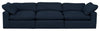 Sofa modulaire Eclipse en tissu d'apparence lin - bleu marine