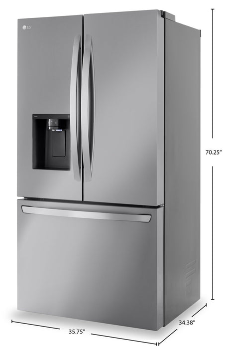 Réfrigérateur LG de 31 pi³ et de 36 po à portes françaises de profondeur standard MAXMC - acier inoxydable Smudge-ProofMD - LRFXS3106S