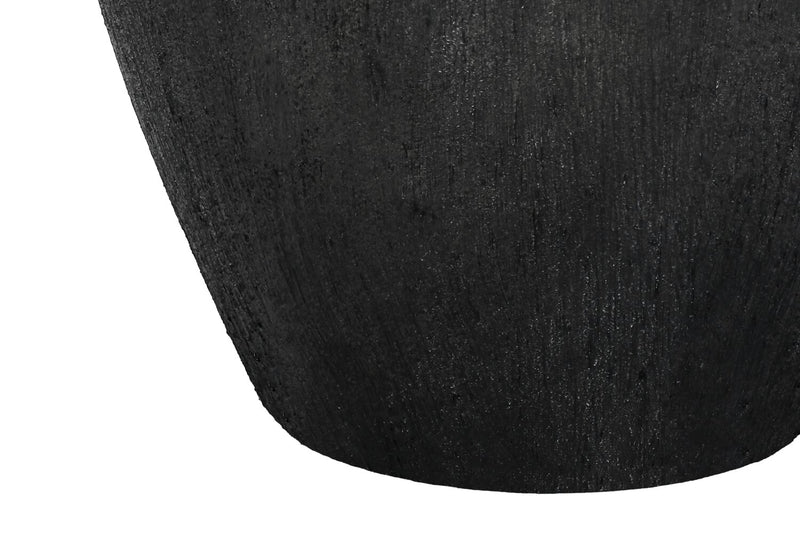 Lampe de table de 24 po en céramique texturée noire avec abat-jour ivoire