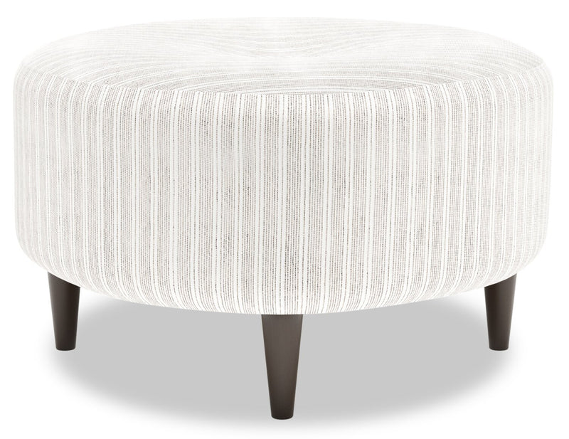 Pouf personnalisable The Curve de Sofa Lab de 31 po fabriqué au Canada en tissu - blanc Dolphin White