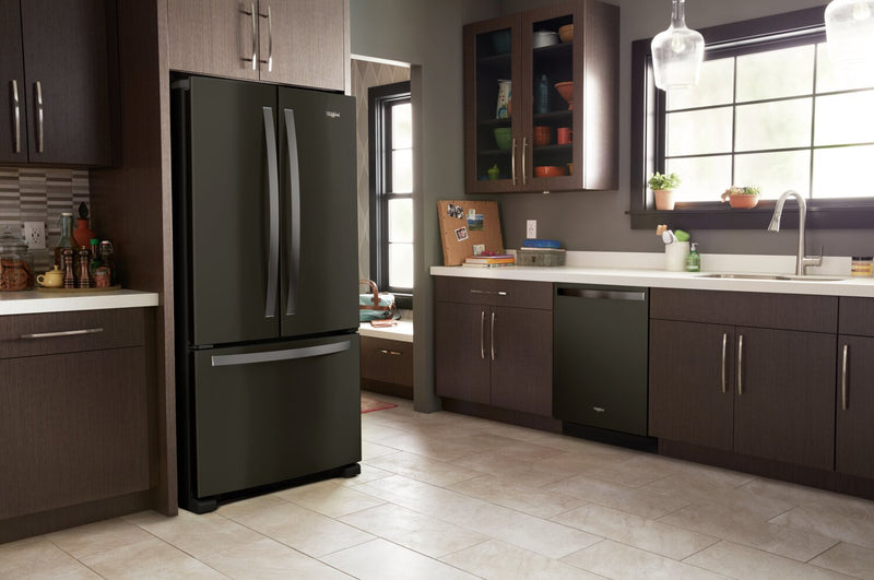 Réfrigérateur Whirlpool de 22 pi³ et de 33 po à congélateur inférieur - acier inoxydable noir - WRFF5333PV