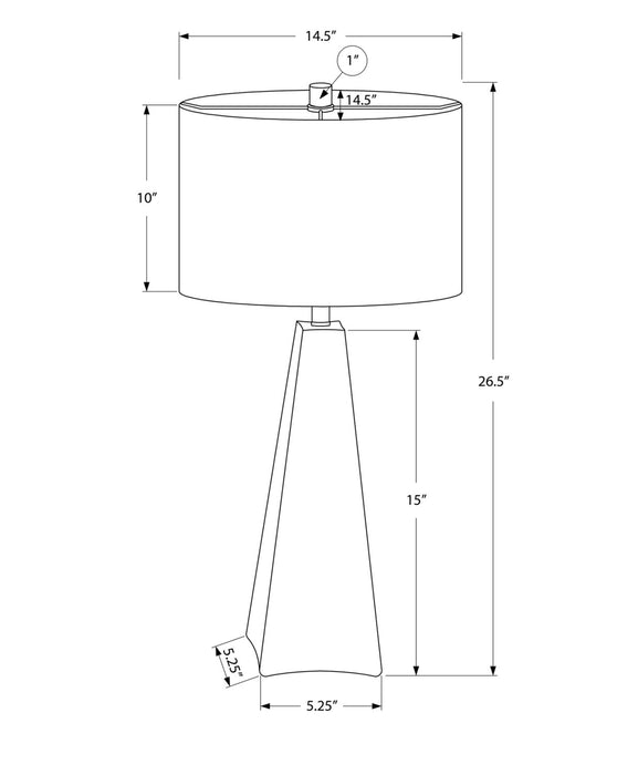 Lampe de table de 27 po en résine noire 