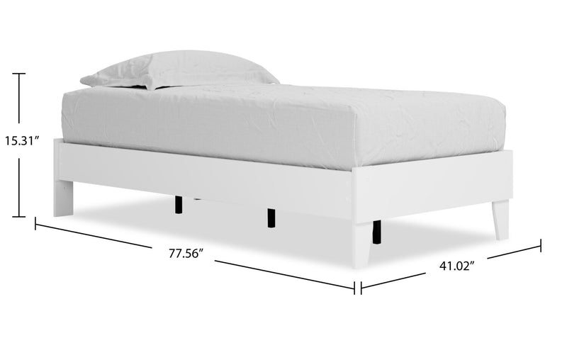Lit plateforme Wolf pour enfants, blanc - format lit simple