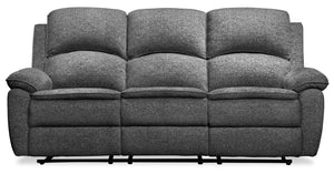 Sofa à inclinaison électrique Chandler de 82 po en tissu de chenille - gris