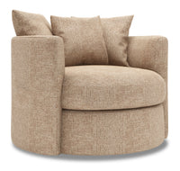  Fauteuil d’appoint pivotant Nest de Sofa Lab de 41 po fabriqué au Canada en tissu de chenille - taupe Luxury Taupe 