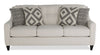Sofa Kylie de Cindy Crawford Home de 78 po fabriqué au Canada en tissu d’apparence lin avec pattes en bois - perle Zeus