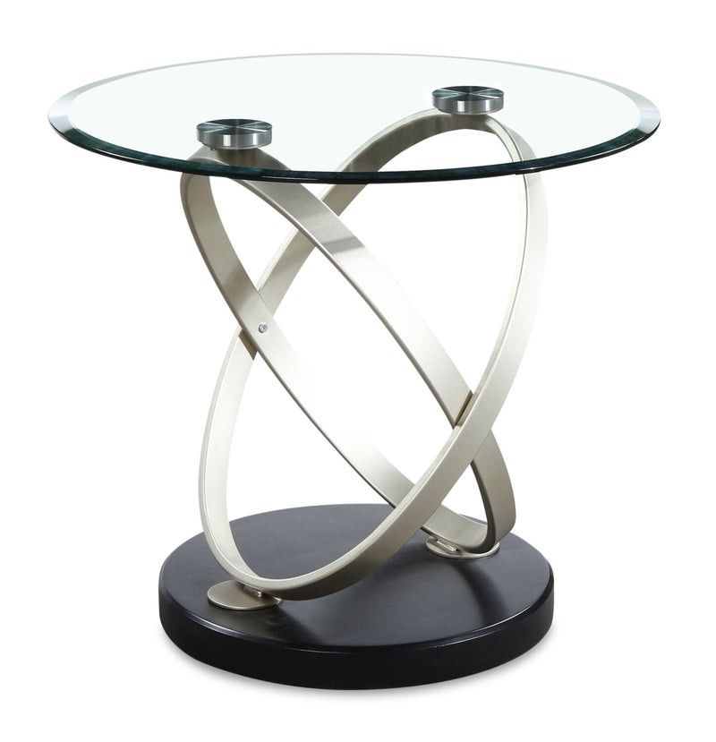 Vikki End Table  - Contemporary style End Table in Champagne Glass