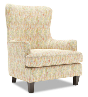 Fauteuil d’appoint à oreilles Sofa Lab personnalisable de 32 po fabriqué au Canada en tissu - Garden multicolore