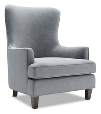 Fauteuil d’appoint à oreilles Sofa Lab de 32 po fabriqué au Canada en tissu de velours - gris