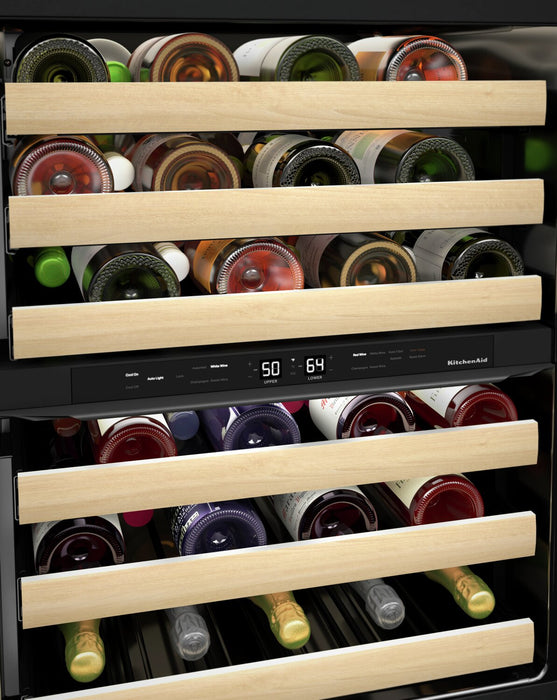 Réfrigérateur à vin KitchenAid de 5 pi³ et de 24 po sous le comptoir - panneau personnalisable - KUWL214KPA
