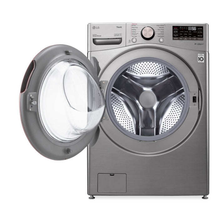 Laveuse à la vapeur intelligente haute efficacité LG à chargement frontal de 5,2 pi³ - acier graphite - superposable - WM3850HVA