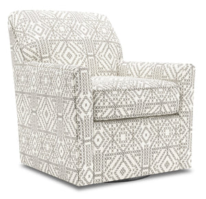 Fauteuil d’appoint pivotant Sofa Lab personnalisable de 31 po fabriqué au Canada en tissu - Greystone multicolore
