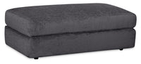  Pouf Harper de 45,5 po en tissu de velours - gris anthracite
