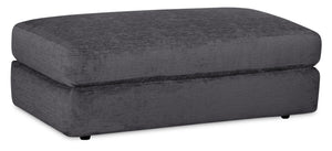 Pouf Harper de 45,5 po en tissu de velours - gris anthracite