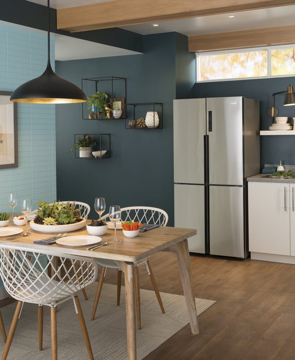 Réfrigérateur Haier de 16,4 pi³ et de 33 po à 4 portes - acier inoxydable résistant aux traces de doigts - QHE16HYPFS