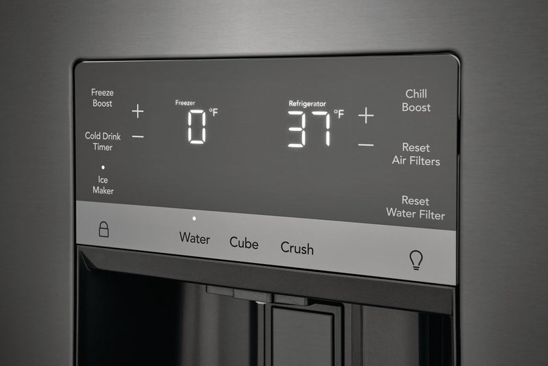 Réfrigérateur Frigidaire Gallery de 27,8 pi³ et de 36 po de profondeur standard à portes françaises - acier inoxydable noir Smudge-ProofMD - GRFS2853AD