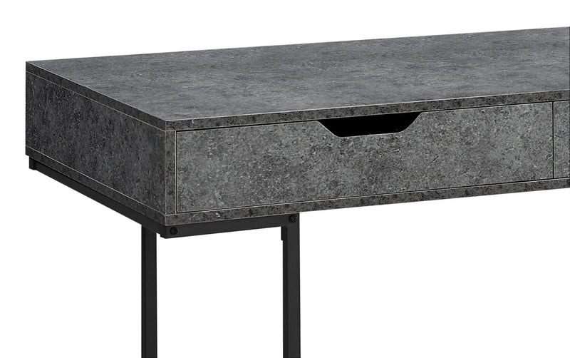 Bureau Butler de 47,25 po à 2 tiroirs - imitation de pierre grise