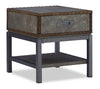 Table de bout industrielle Lonzo de 22 po avec rangement et tablette - bronze et grise avec pattes en métal