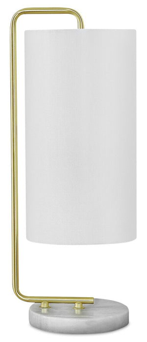 Lampe de table de 20 po dorée avec base en marbre