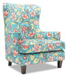 Fauteuil d’appoint à oreilles Sofa Lab personnalisable de 32 po fabriqué au Canada en tissu - Malibu multicolore
