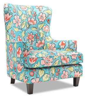 Fauteuil d’appoint à oreilles Sofa Lab personnalisable de 32 po fabriqué au Canada en tissu - Malibu multicolore
