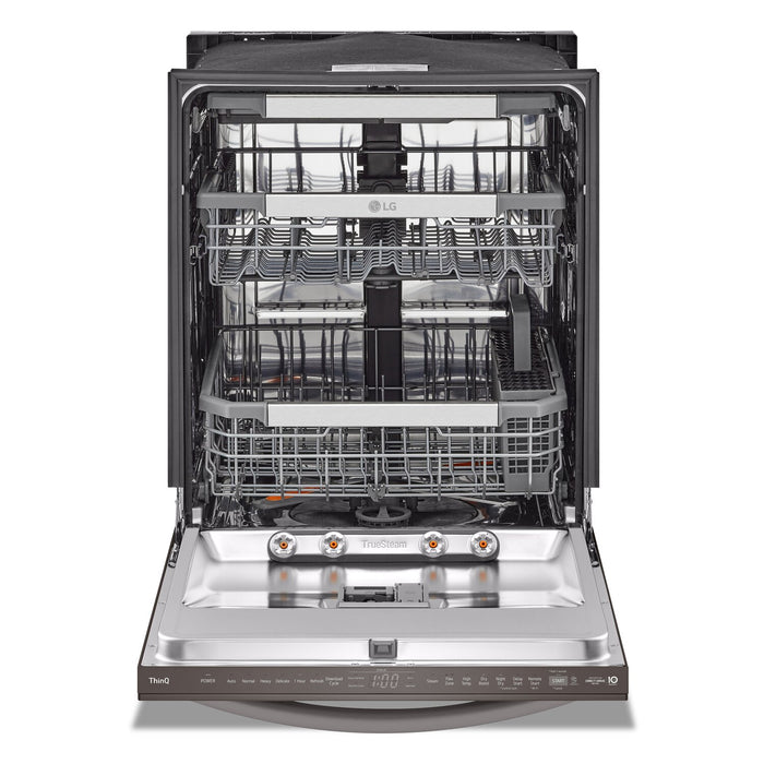 Lave-vaisselle intelligent encastré LG à 42 dBA de 24 po avec commandes sur le dessus et QuadWashMC Pro - acier inoxydable noir Smudge-ProofMD - LDTH7972D
