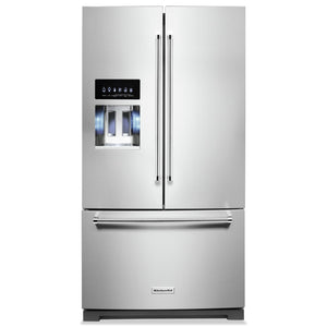 Réfrigérateur KitchenAid de 26,8 pi³ et de 36 po à portes françaises - acier inoxydable avec fini PrintShieldMC - KRFF577KPS